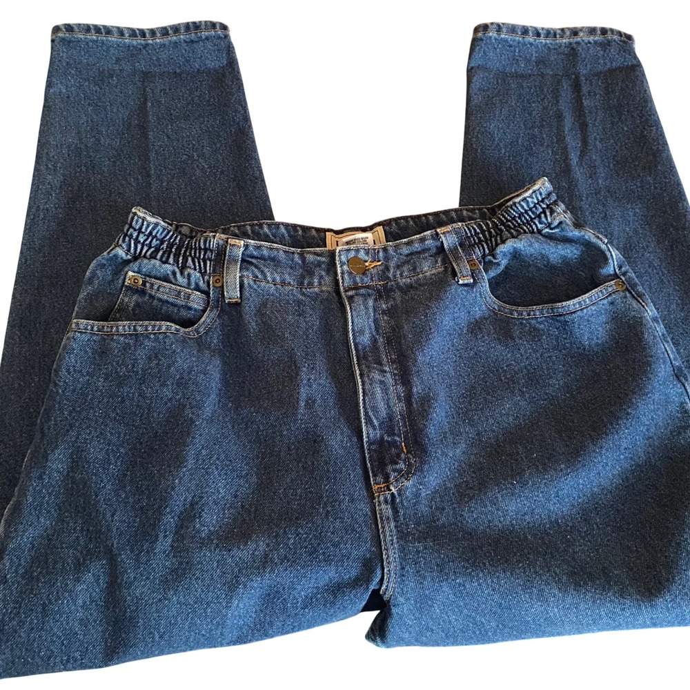 LL Bean Original Fit Relaxed 14 Petite Jeans Ultra High Rise Comfort Tapered Leg - Picture 5 of 9